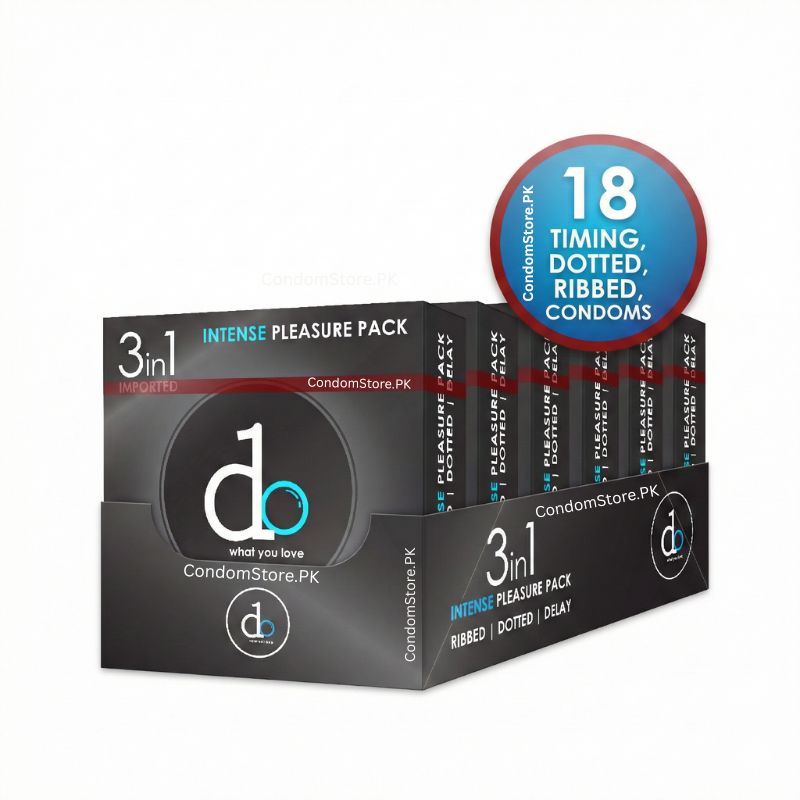 Do 3-in-1 Condoms Dispenser (18 Pack) - Ribbed, Dotted & Delay