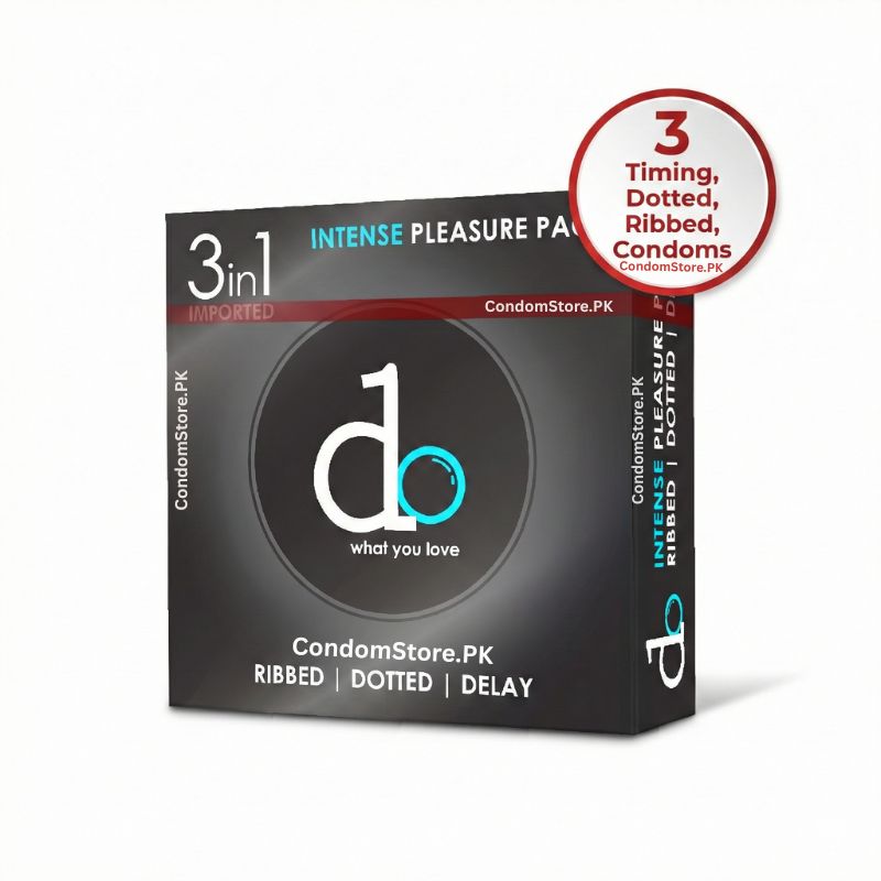 Do 3-in-1 Condoms (3 Pack) - Ribbed, Dotted & Delay Pocket Pack