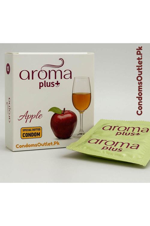 Aroma Plus Apple Dotted Condoms - 3 Pack - Green Apple Flavor & Sensation