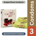 Aroma Plus Grapes Dotted Condoms - 3 Pack - Sweet Flavor & Sensation