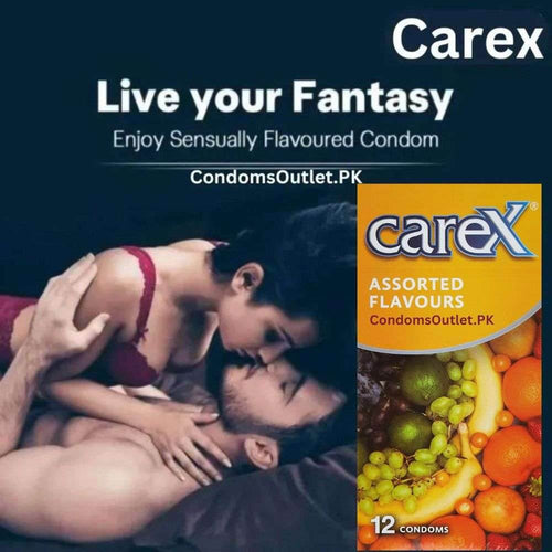 Carex Assorted Flavour Condoms - 12 Pack - 6 Delicious Fruity Tastes