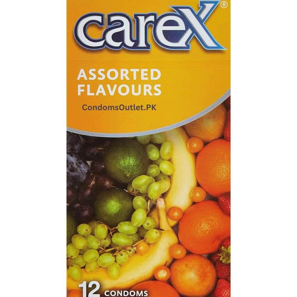 Carex Assorted Flavour Condoms - 12 Pack - 6 Delicious Fruity Tastes
