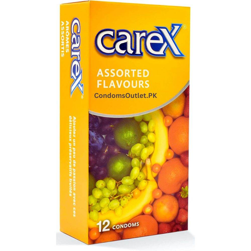 Carex Assorted Flavour Condoms - 12 Pack - 6 Delicious Fruity Tastes
