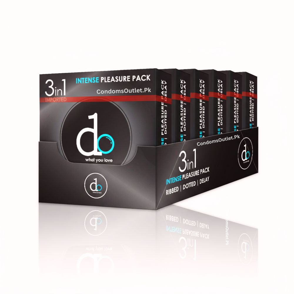 Do 3-in-1 Condoms - 18 Pack Dispenser - Delay, Dotted & Ribbed