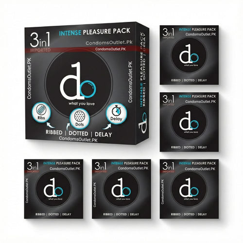 Do 3-in-1 Condoms - 18 Pack Dispenser - Delay, Dotted & Ribbed