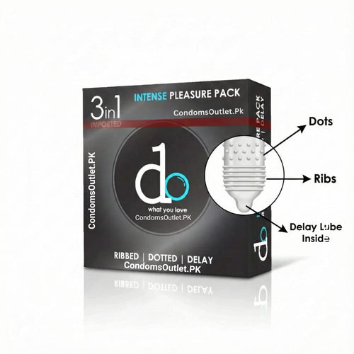 Do 3-in-1 Condoms - 3 Pack - Triple Action Delay, Dotted & Ribbed