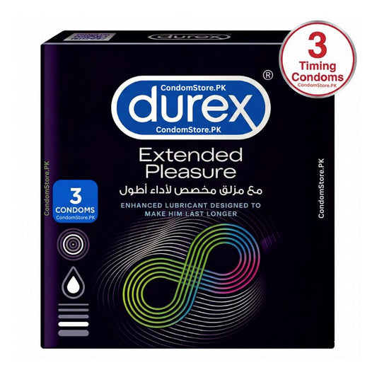 Durex Extended Pleasure Condoms (3 Pack) - Performa™ Lube for Long Timing