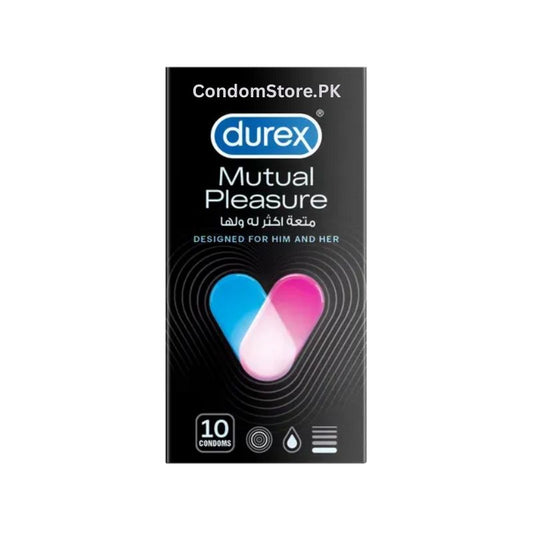 Durex Mutual Pleasure Condoms (10 Pack) - Ribbed, Dotted & Performa™ Lube