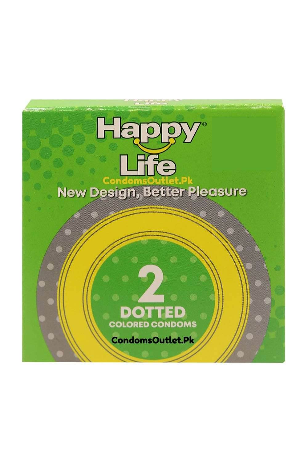 Buy Happy Life Dotted Colored Condoms (2s) | Fun & Sensation | CondomsOutlet.Pk