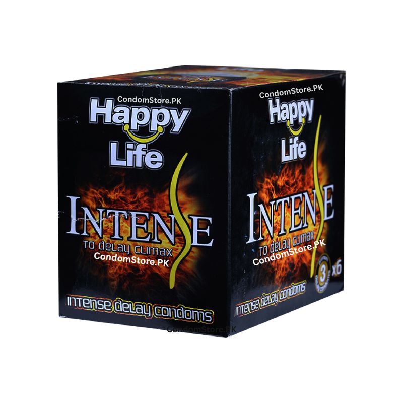 Happy Life Intense Delay Condoms (18 Pack) - Natural Control Value Pack