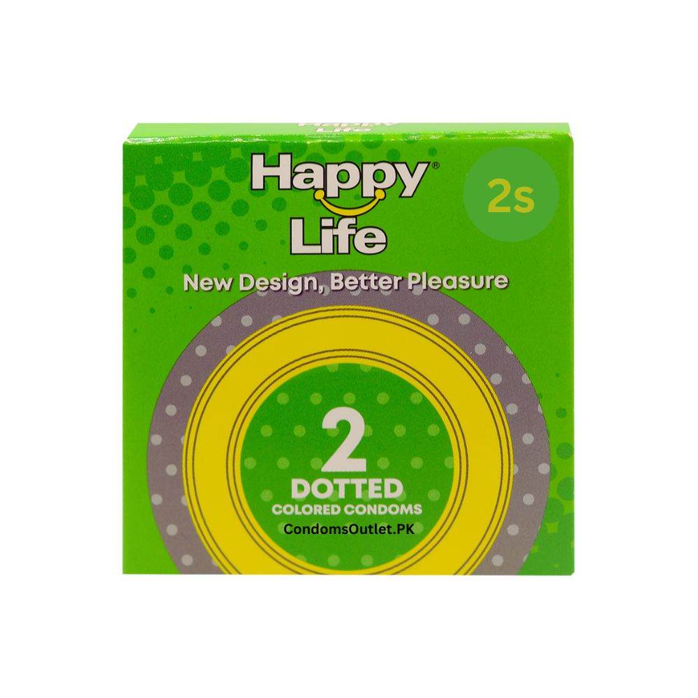 Happy Life Dotted Colored Condoms (2 Pack) – Fun & Stimulating