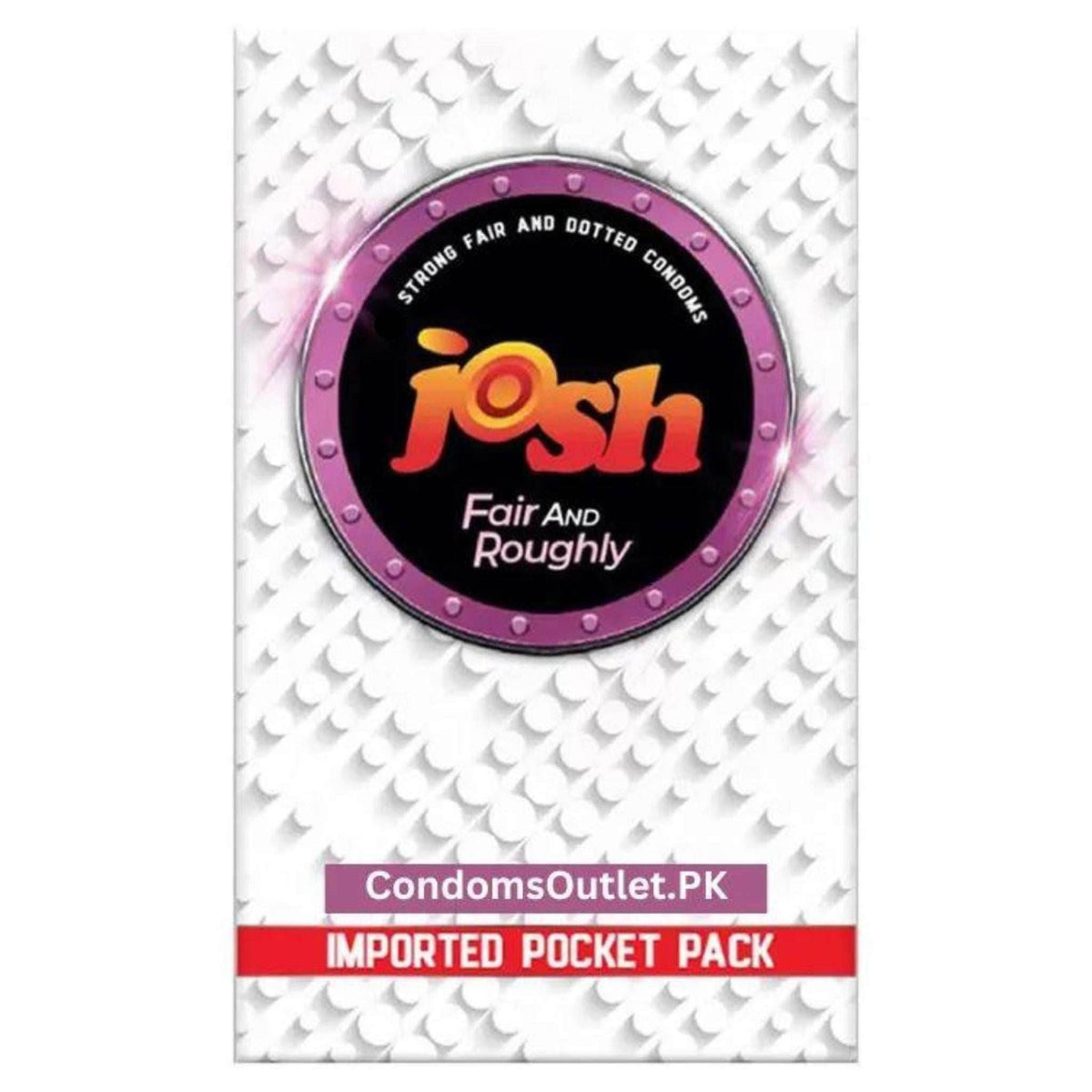 Josh Fair & Roughly Dotted Condoms - 3 Pack - Stimulating Pink Texture