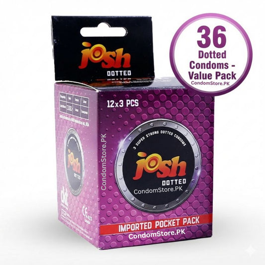 Josh Dotted Condoms (36 Pack) - Textured Value Box
