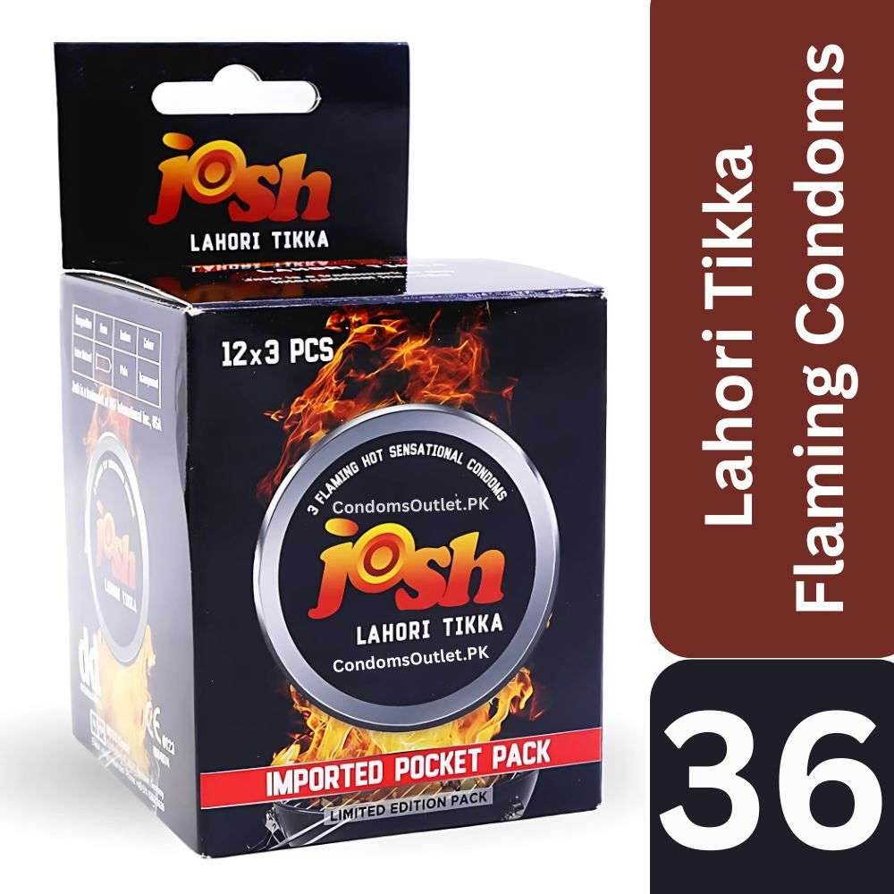 Josh Lahori Tikka Condoms - 36 Pack - Unique Warming Sensation