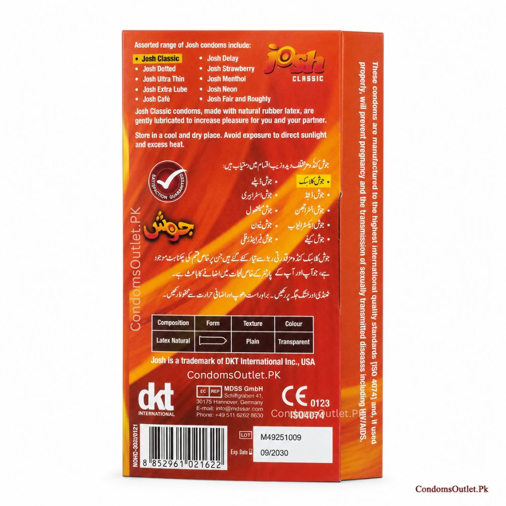 Josh Classic Condoms (4 Pack)  Expiry Details