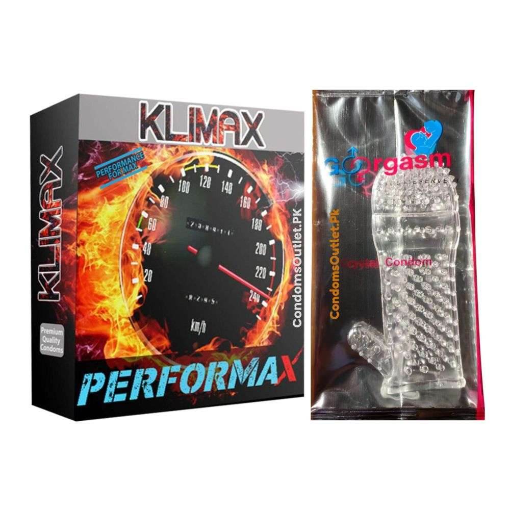 Klimax Performax & Crystal Condom Bundle – Reusable & Spiked - CondomsOutlet.Pk