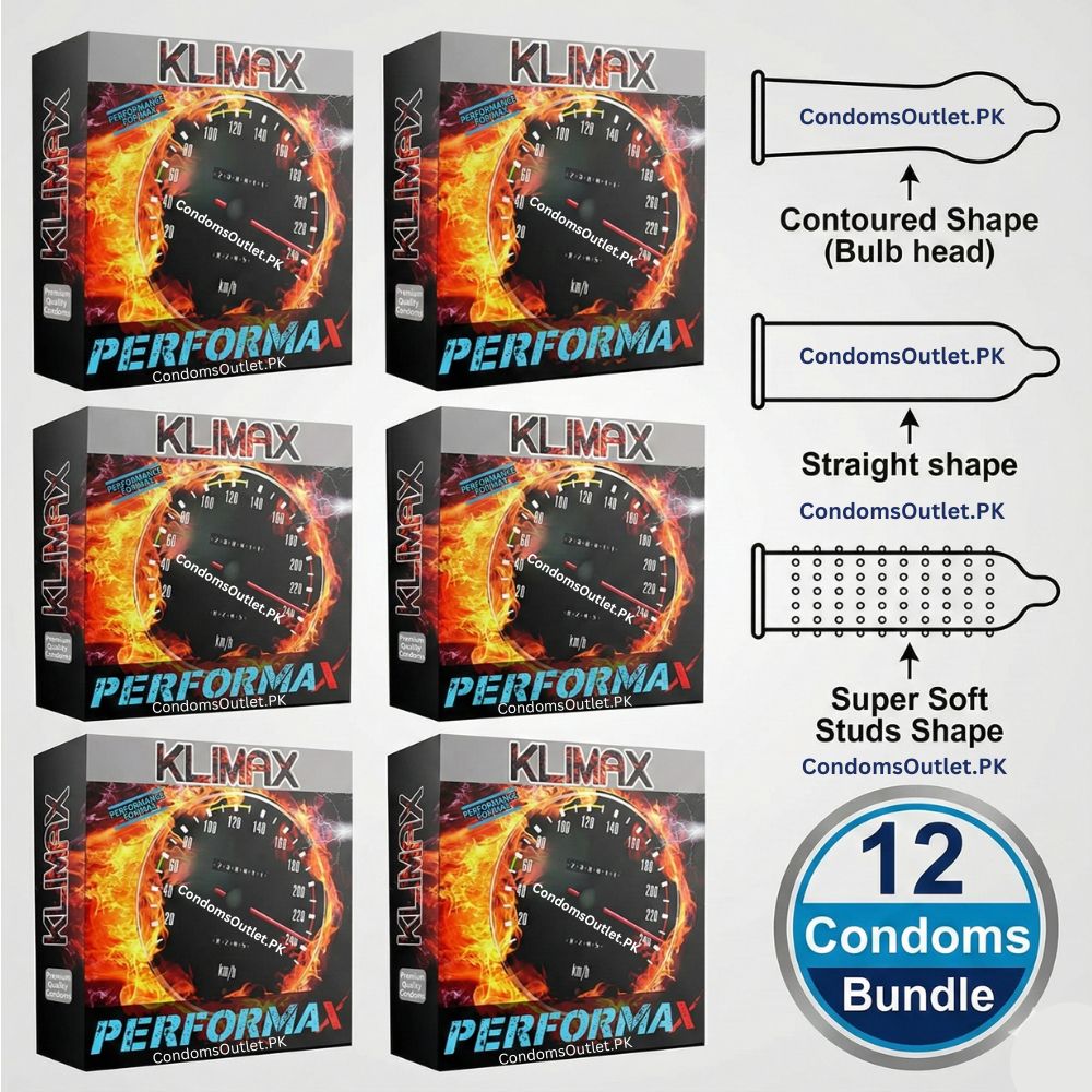 Klimax Performax Condoms (12 Pack) – Extra Delay & Contoured Fit Bundle
