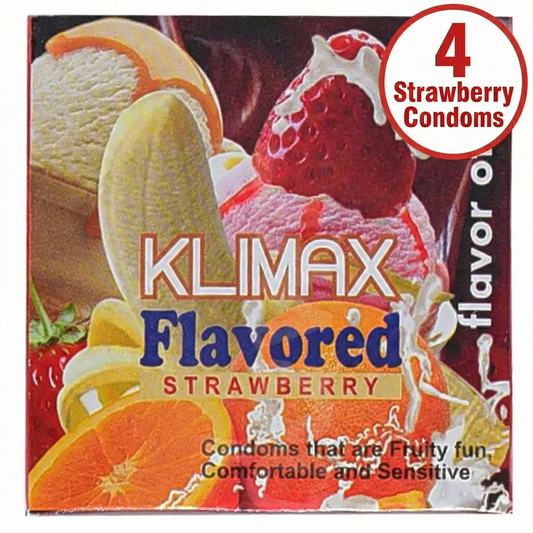 Klimax Strawberry Condoms (3 Pack) - Luscious Flavor & Scent