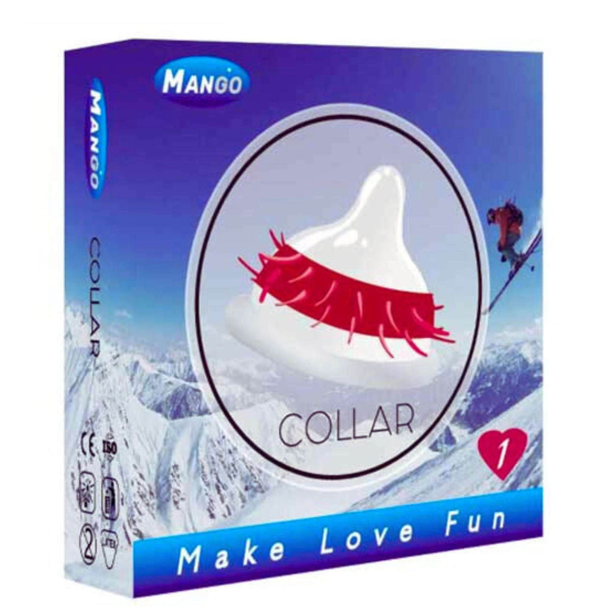 Mango Collar Spike Condom - Single Pack - Intense Clitoral Stimulation