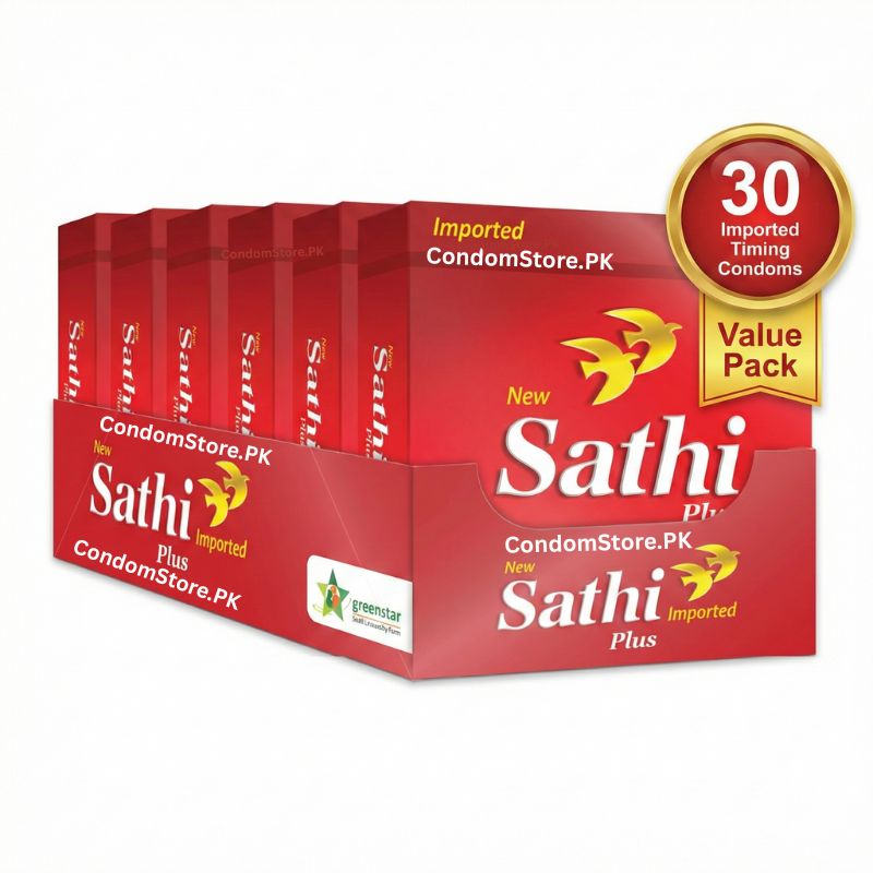 Sathi Plus Delay Condoms (30 Pack) - Economy Value Box