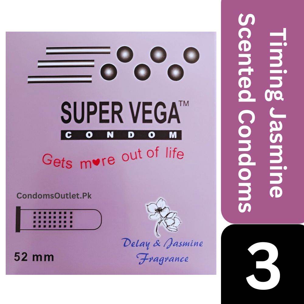 Super Vega Jasmine Scented Condoms (3 Pack) – Delay & Dotted