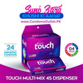 Touch Multi Mix Condoms - 24 Pack Dispenser - Ribbed, Dotted, Delay & Strawberry
