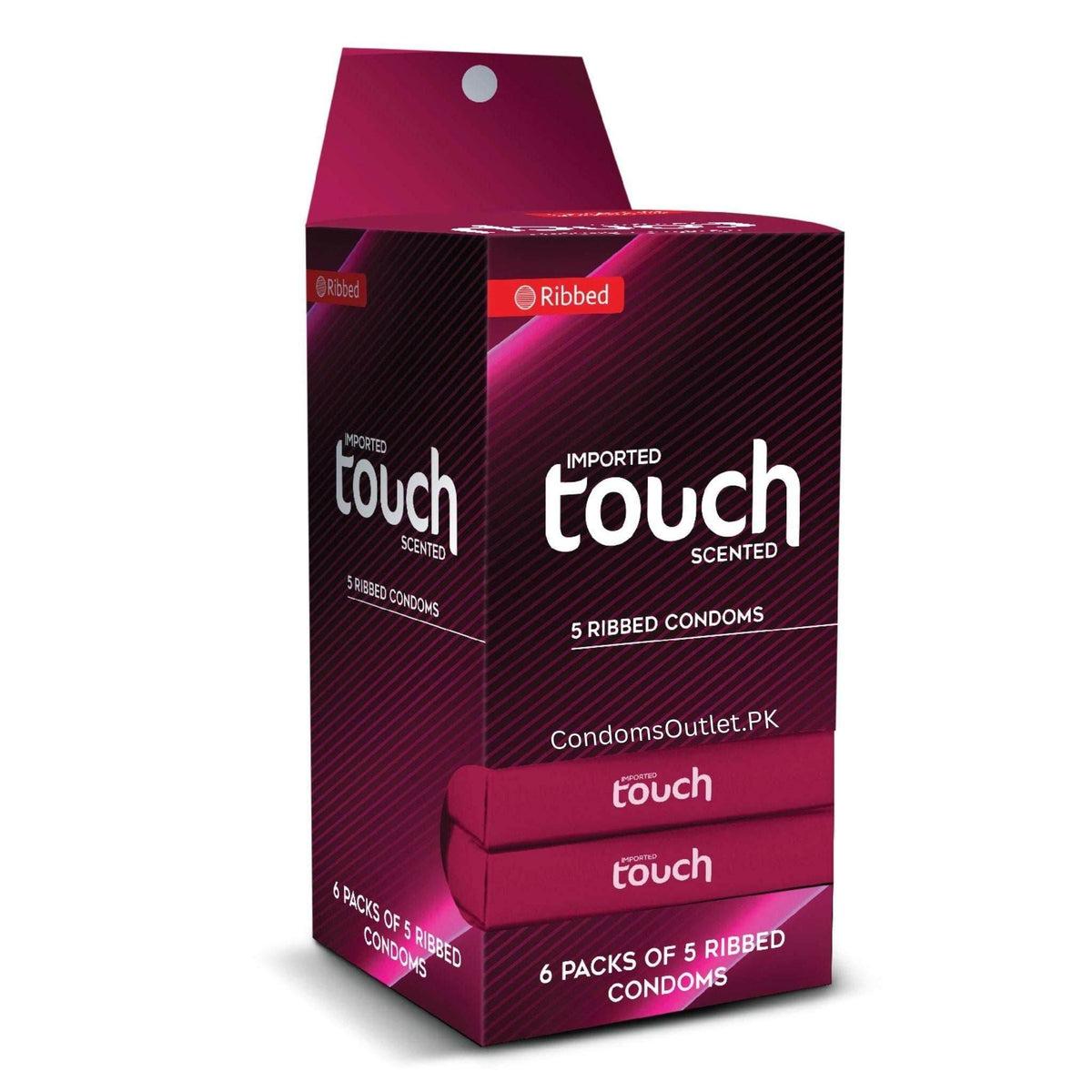 Touch Ribbed Condoms - 30 Pack - Jasmine Scented Mega Saver