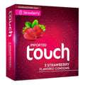 Touch Strawberry Flavored Condoms - 3 Pack - Sweet Fruit Aroma
