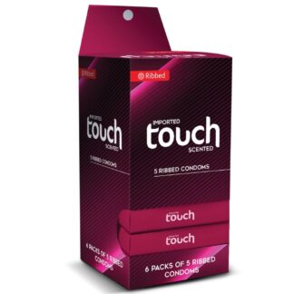 Touch Ribbed 5's Condoms Full Box - condomstore