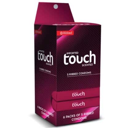 Touch Ribbed 5's Condoms Full Box - condomstore