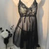 Babydoll Lingerie Set with Matching Thong, Sheer Lace-Trim