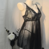 Babydoll Lingerie Set with Matching Thong, Sheer Lace-Trim - Image 4