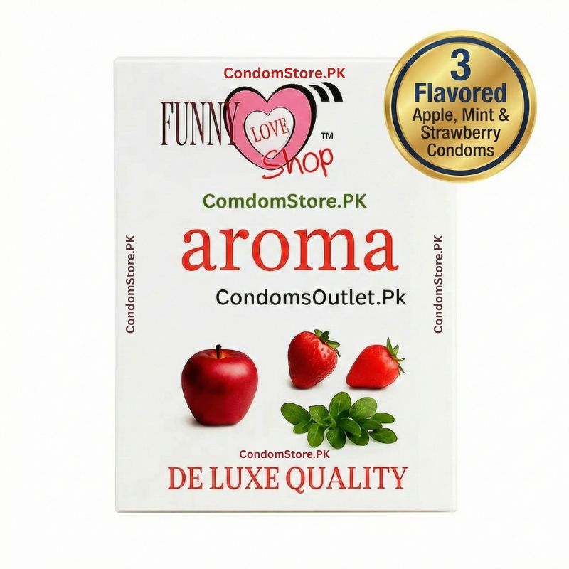 Aroma Dotted Flavoured Condoms (3 Pack) - Apple, Mint & Strawberry Mix