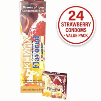 Klimax Strawberry Flavored Condoms (24 Pack) - Sweet Taste Value Box